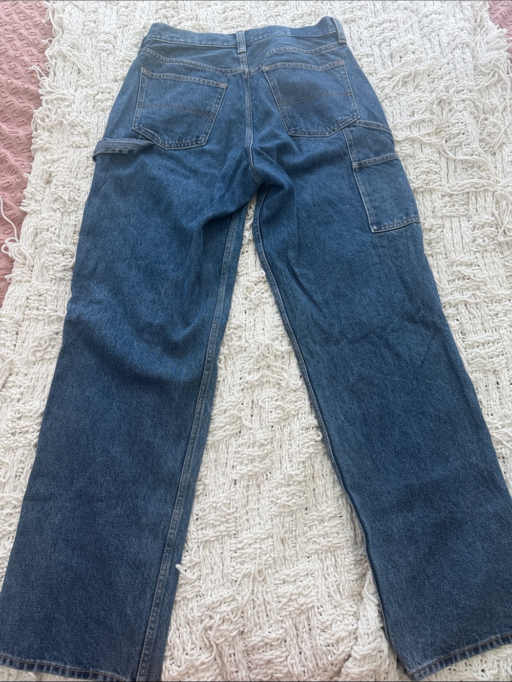 Abercrombie & Fitch Women's Curve Love Slouchy Carpenter Dark Blue Jeans - Picture 2 of 2